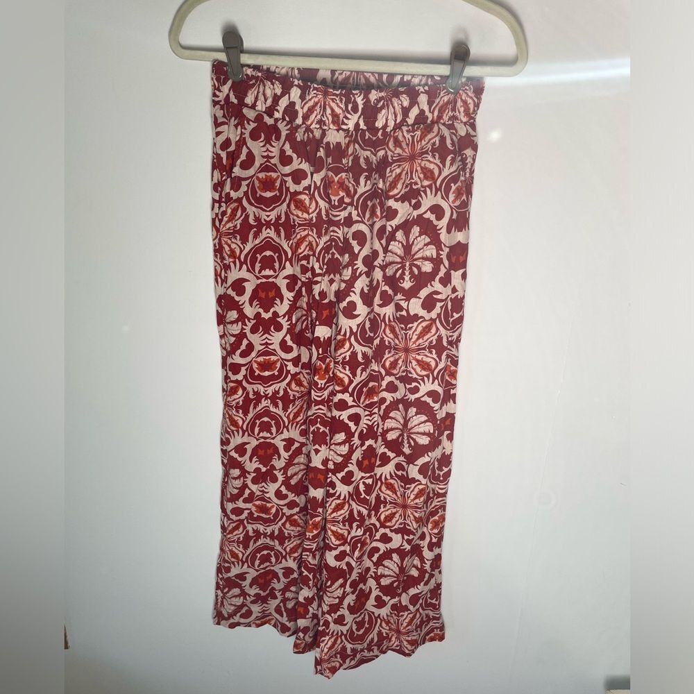 Rachel Zoe Linen blend wide leg pull on pants size small new
